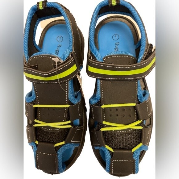 NEW BOYS RUGGED BEAR SZ 1 CLOSED TOE SPORT SANDALS athletic water shoe - Picture 2 of 8